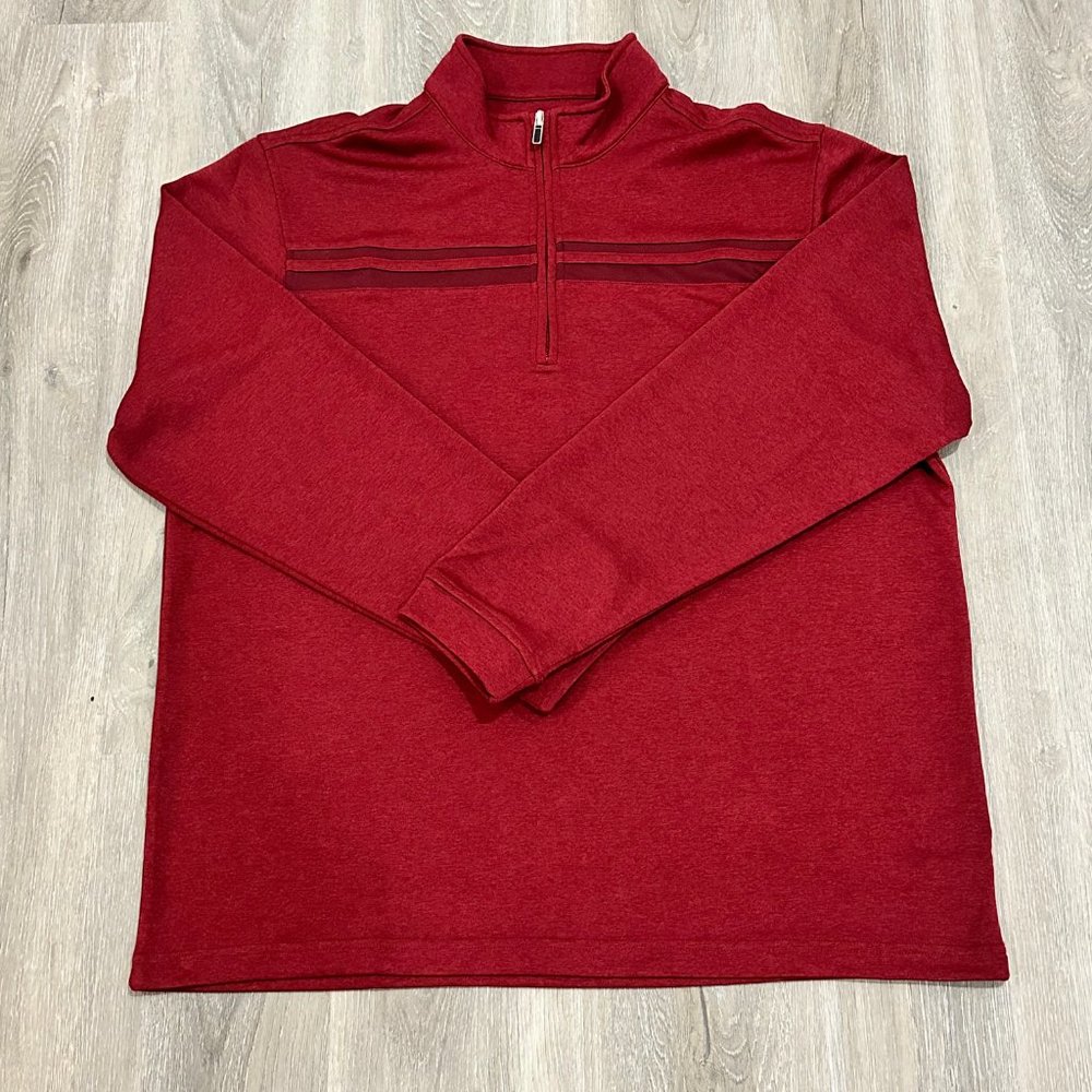 Pebble Beach Performance Quarter Zip Pullover - Red